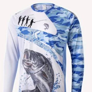 Fishing Shirt white & blue